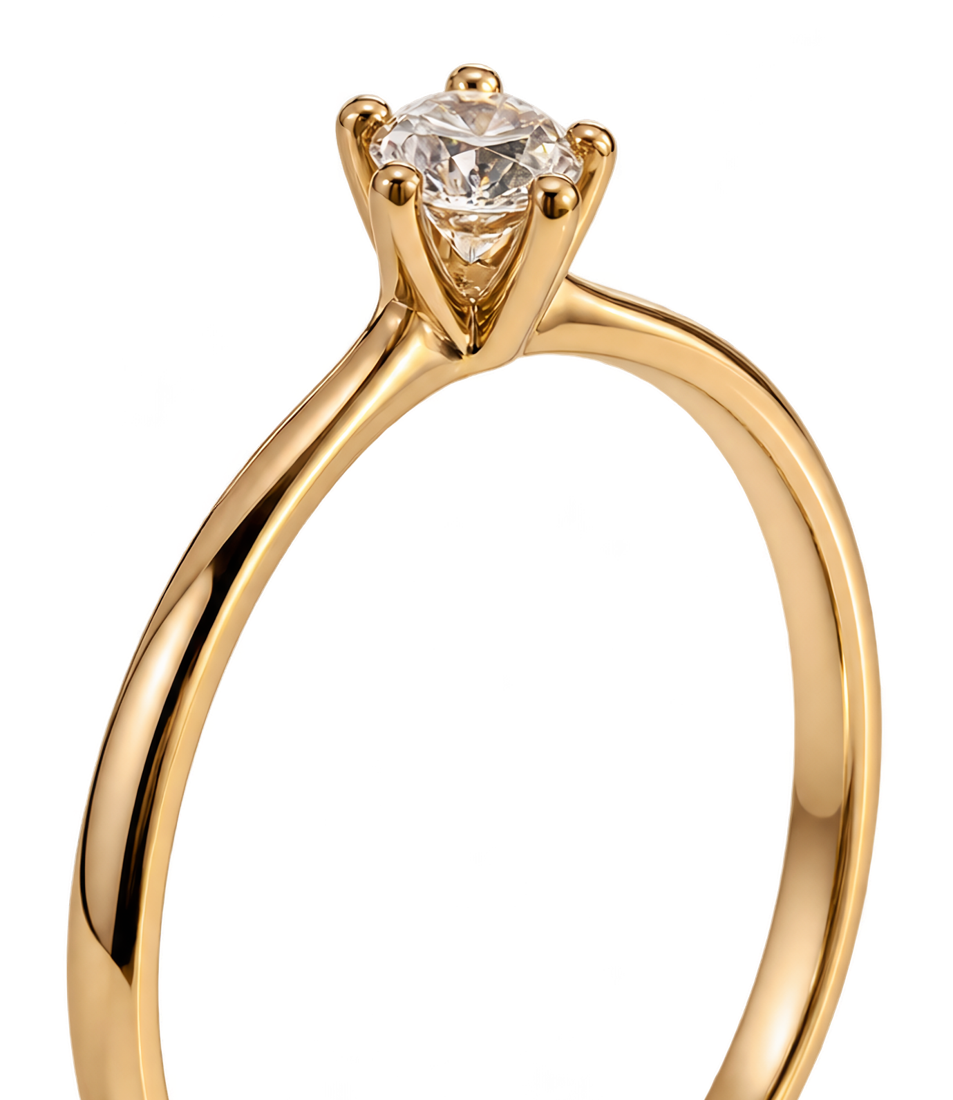Anel solitário em ouro 18k com diamante